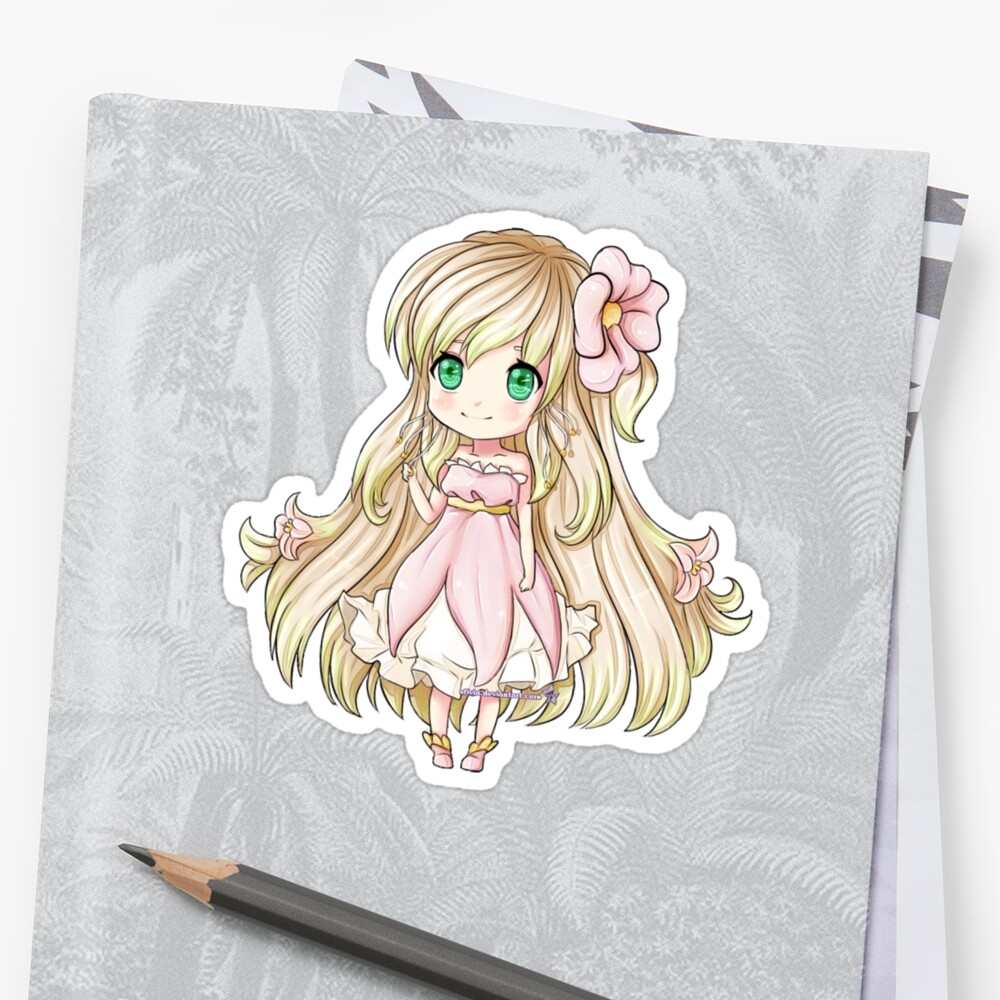 "Cute Blonde Anime Chibi" Stickers by Deceivental | Redbubble