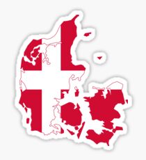 Flag Karte von Dänemark Sticker