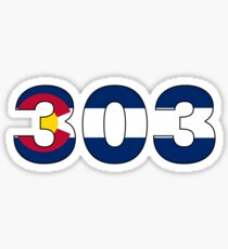 Colorado flag 303 area code Sticker