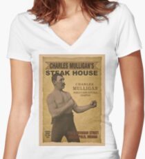 Charles Mulligan's Steak House Women's Fitted V-Neck T-Shirt