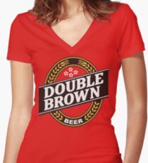 Double Brown - Nectar of the Gods Women's Fitted V-Neck T-Shirt