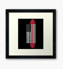 USA Weightlifting Flag Framed Print