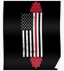USA Gewichtheben Flagge Poster