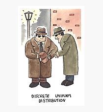 Discrete Uniform Distribution - Maths Pun Watercolour Card Photographic Print