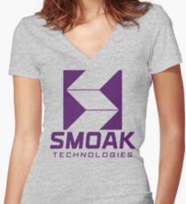 Smoak Technologies - Star City 2046 Women's Fitted V-Neck T-Shirt