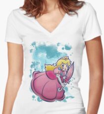 Princess Peach T-shirt Women's Fitted V-Neck T-Shirt