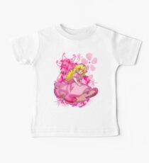 Blumige Prinzessin Pfirsich Baby T-Shirt