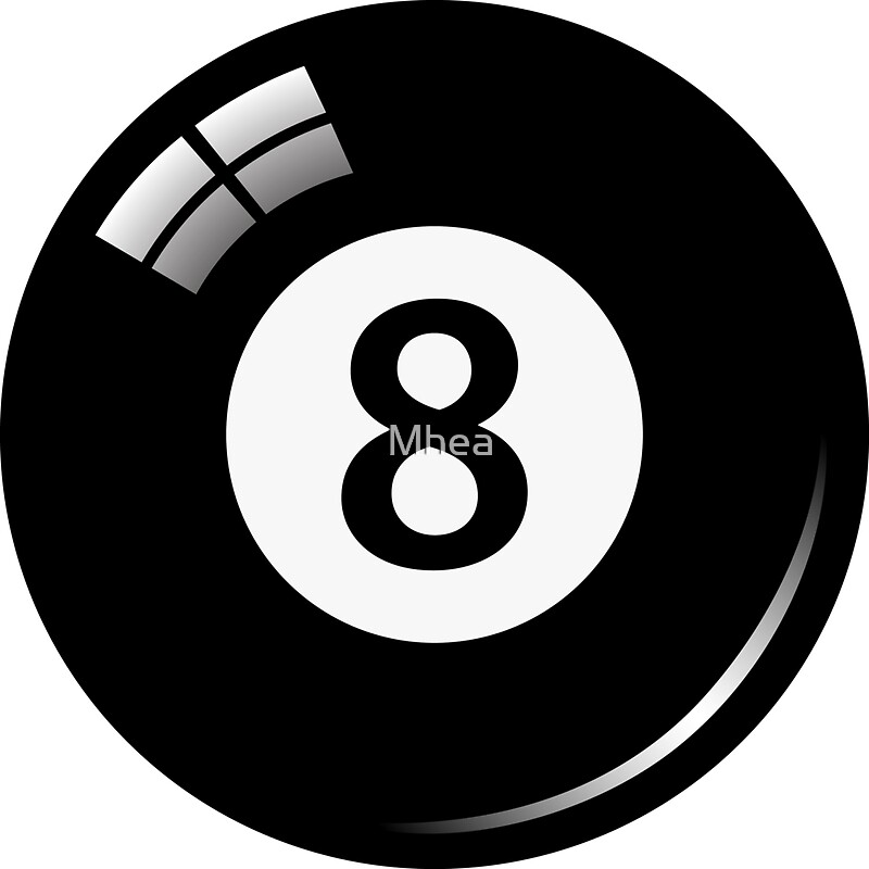 "Black pool/billiard ball number 8" Stickers by Mhea Redbubble
