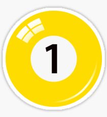 Pool ball number 1 sticker, yellow Sticker