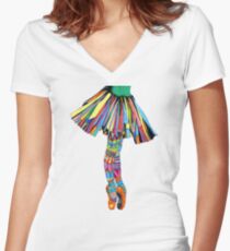 Happy Ballerina Women's Fitted V-Neck T-Shirt