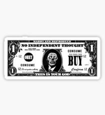 They Live, Obey, John Carpenter, Dollar Bill Sticker