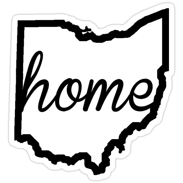 ohio outline home stickers by ohioinspired redbubble
