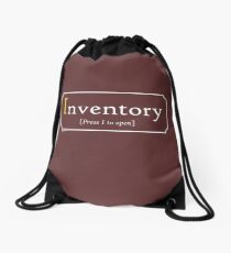 A true Inventory Drawstring Bag