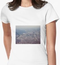 Chicago from the air color photo Women's Fitted T-Shirt