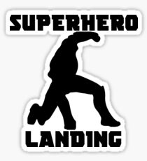 Superhero Landing Sticker