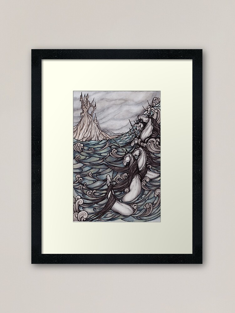 Alternate view of Unicorns in Sea Framed Art Print