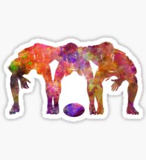 Rugby men players 05 in watercolor Sticker
