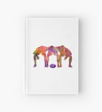 Rugby men players 05 in watercolor Hardcover Journal