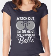 This girl know how to handle her bowling balls Women's Fitted Scoop T-Shirt