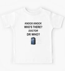 knock knock dr who for light colored shirts Kids Tee