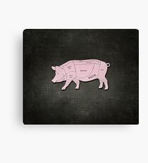 Parts of a Pig with Emphasis on Bacon Canvas Print