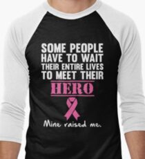 Breast Cancer Hero Men's Baseball ¾ T-Shirt