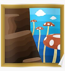 Tall, Tall Mountain, A Super Mario 64 Painting Poster