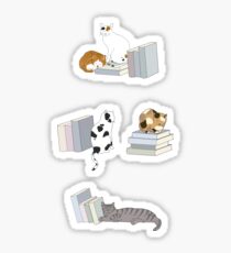 Pegatina Cats Love Books