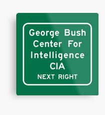 George Bush Center for Intelligence CIA, Road Sign, Langley, Virginia, USA Metal Print
