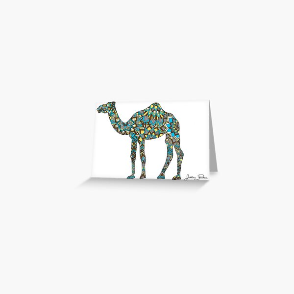 Camel Zentangle Silhouette Greeting Card