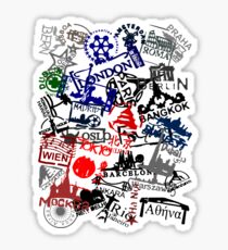 Travel Destination Passport Stamps Sticker