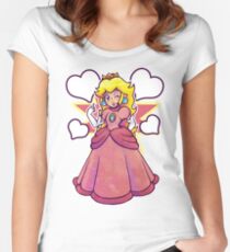 Hearts and Princess Peach Women's Fitted Scoop T-Shirt