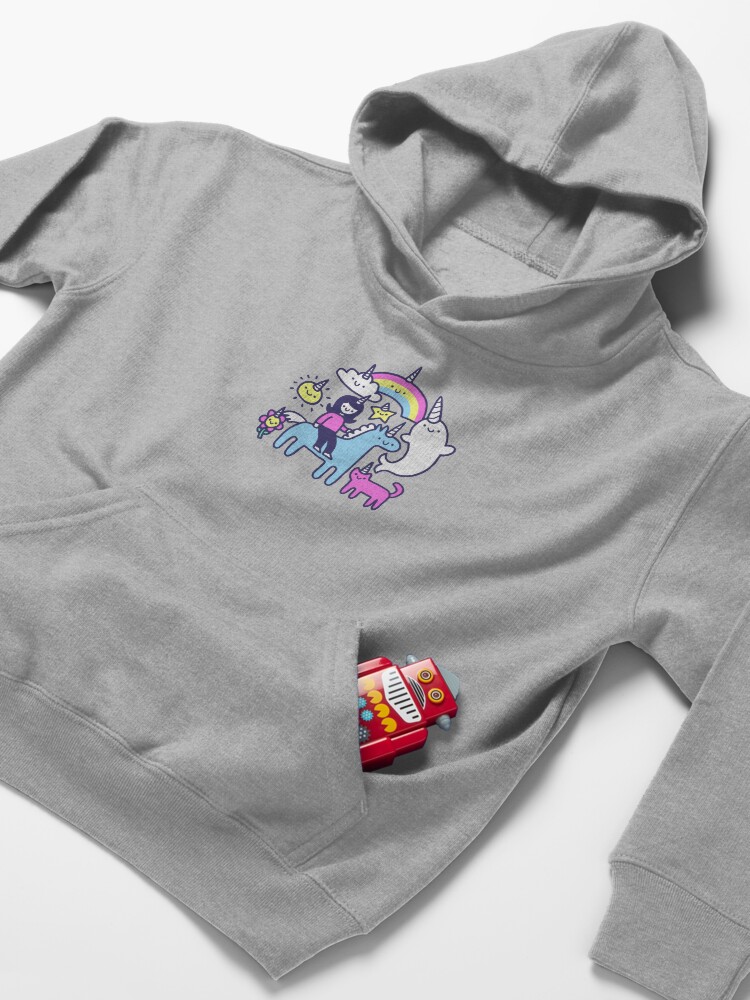 Alternate view of Unicorns Everywhere! Kids Pullover Hoodie