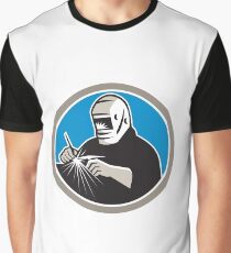 Tig Welder Welding Circle Retro Graphic T-Shirt
