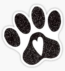 Pawprint with heart Sticker