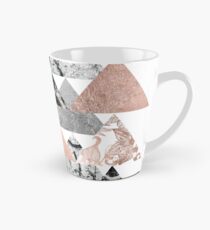 Marmor Rose Gold Silber und Floral Geo Dreiecke Tasse (konisch)