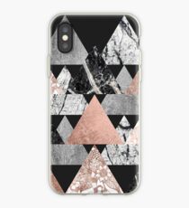 Marmor Rose Gold Silber und Floral Geo Dreiecke iPhone-Hülle & Cover