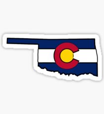 Oklahoma outline Colorado flag Sticker