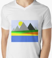 Abstract Landscape Men's V-Neck T-Shirt