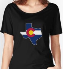 Texas outline Colorado flag Women's Relaxed Fit T-Shirt