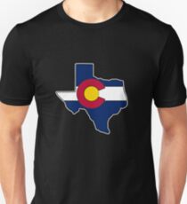 Texas outline Colorado flag Unisex T-Shirt
