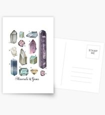 Gemstones and Minerals Kunstdruck Aquarell Edelsteine und Kristalle | Handbemalte Halbedelsteine | Geologie Dekor Druckbare Wandkunst Postkarten