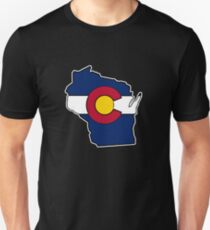 Wisconsin outline Colorado flag Unisex T-Shirt