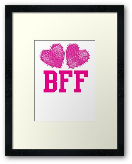 Bff With Cute Pink Hearts Best Friends Forever Framed Prints By