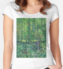1887-Vincent van Gogh-Trees and undergrowth Fitted Scoop T-Shirt