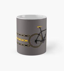 Fahrradstreifen Gelb / Schwarz - Kette Tasse (Standard)