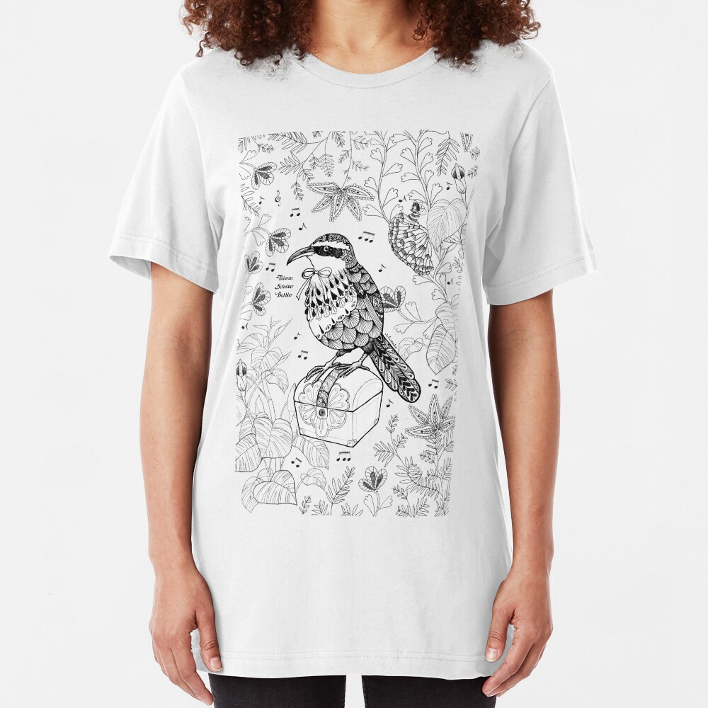 Taiwan Scimitar Babbler Slim Fit T-Shirt