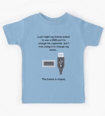 The future is stupid - dark text Kids Tee