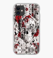 Melt down grunge rose skull iPhone Case