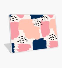 Pink, Navy and Black Abstract Laptop Skin